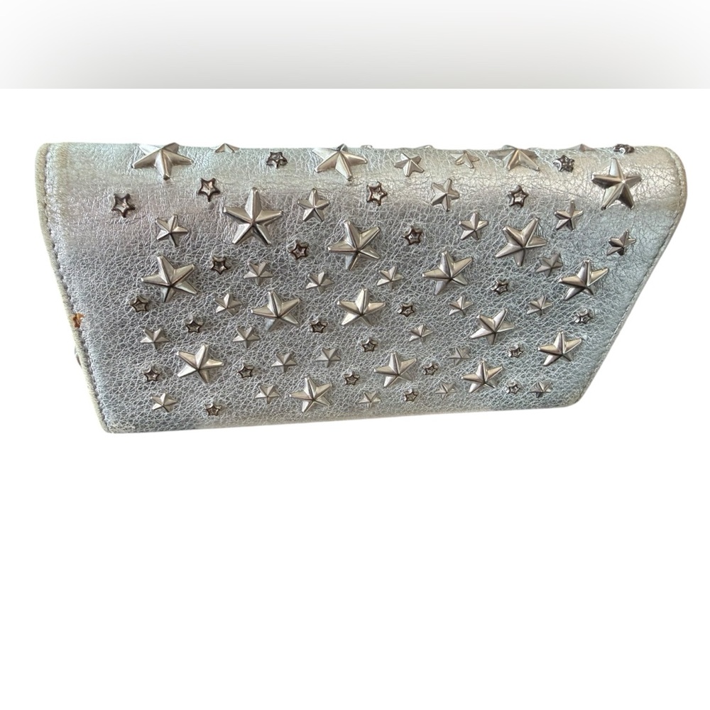 Jimmy Choo Metallic Leather wallet with interior d rings- see callouts